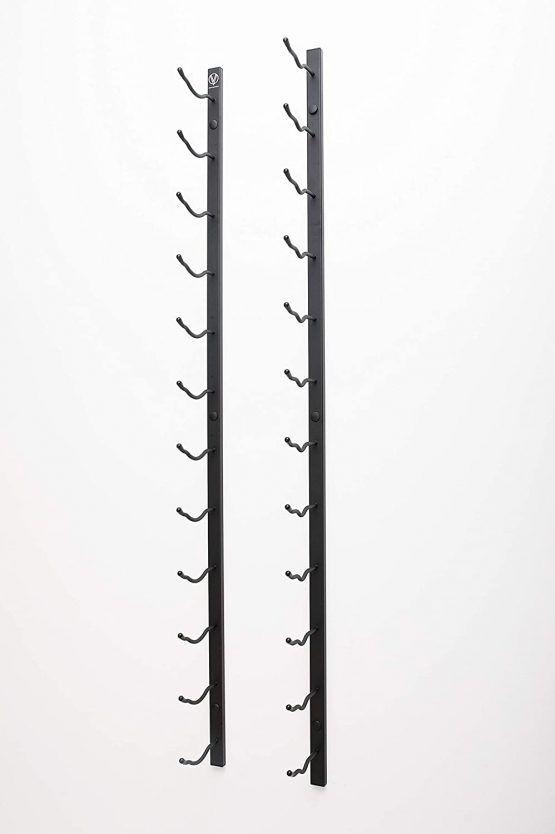 VintageView Wall Series 4 Wall Mounted Metal Wine Rack (1220mm, 12 Bottles, Satin Black) - Image 2