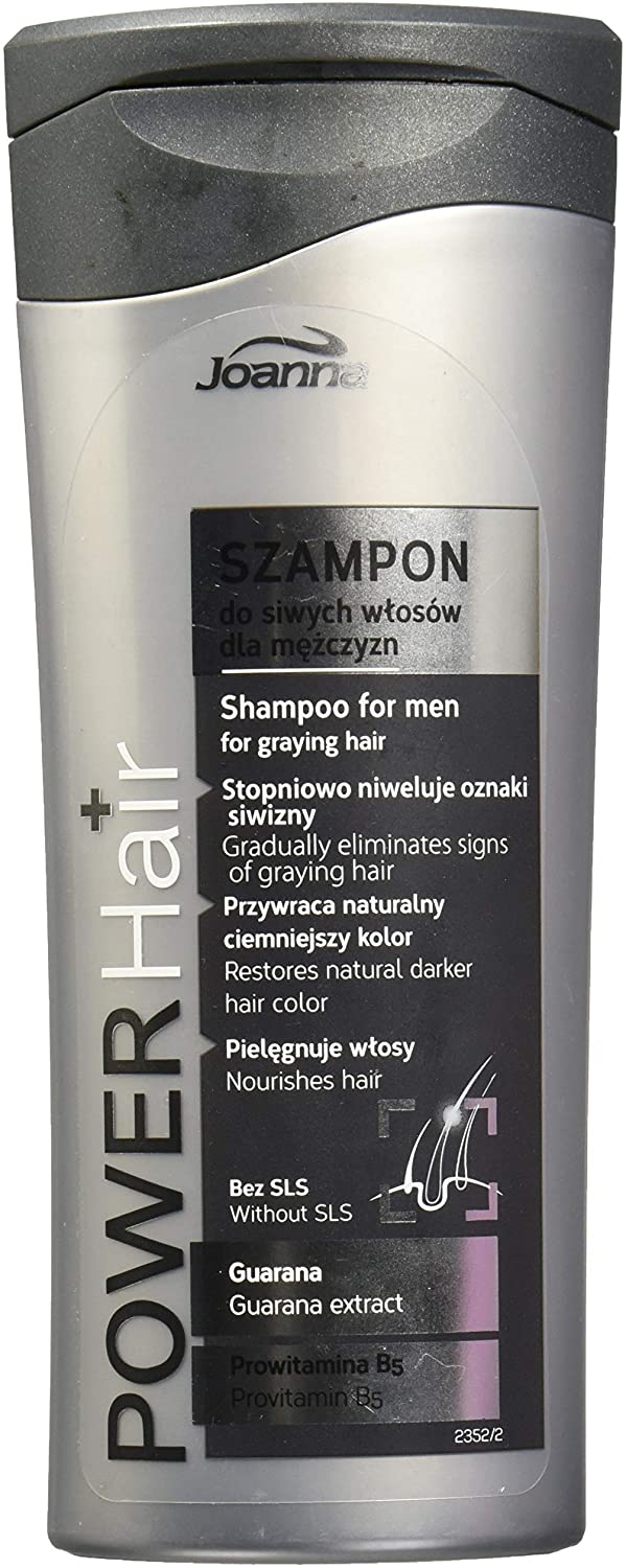 Joanna Men's Shampoo Grey Gradually Reduces Greying Hair 200ml, White, 200 ml (Pack of 1)