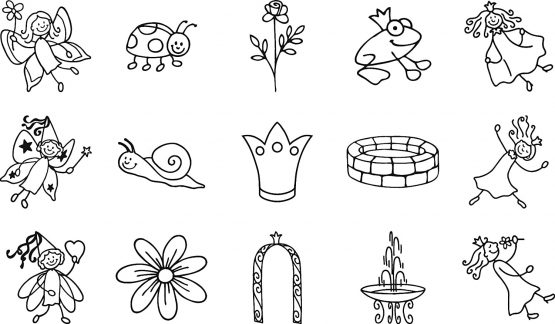 Baier & Schneider Princesses & Fairies Wooden Rubber Stamps Stamp Set for Children, 1.5 x 1.5 - Image 3