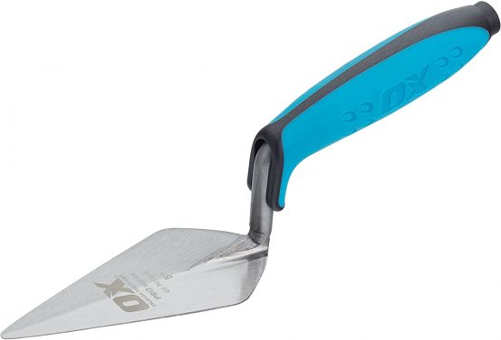 OX OX-P013605 Pro London Pattern Pointing Trowel Used For Bricklaying in Building & Construction, Masonry Works - Carbon Steel with Dura-Grip Handle, 127 mm, 5 inch