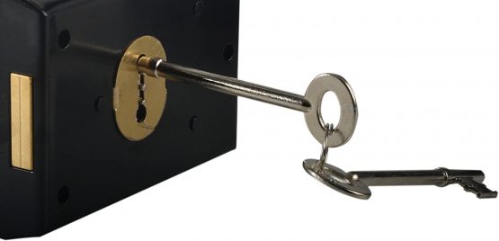 Yale P-402-BK Rim Deadlock, Suitable for Internal Doors, Sheds and Gates, Brass Finish, 105 mm x 70 mm (4 x 3 Inch) - Image 2