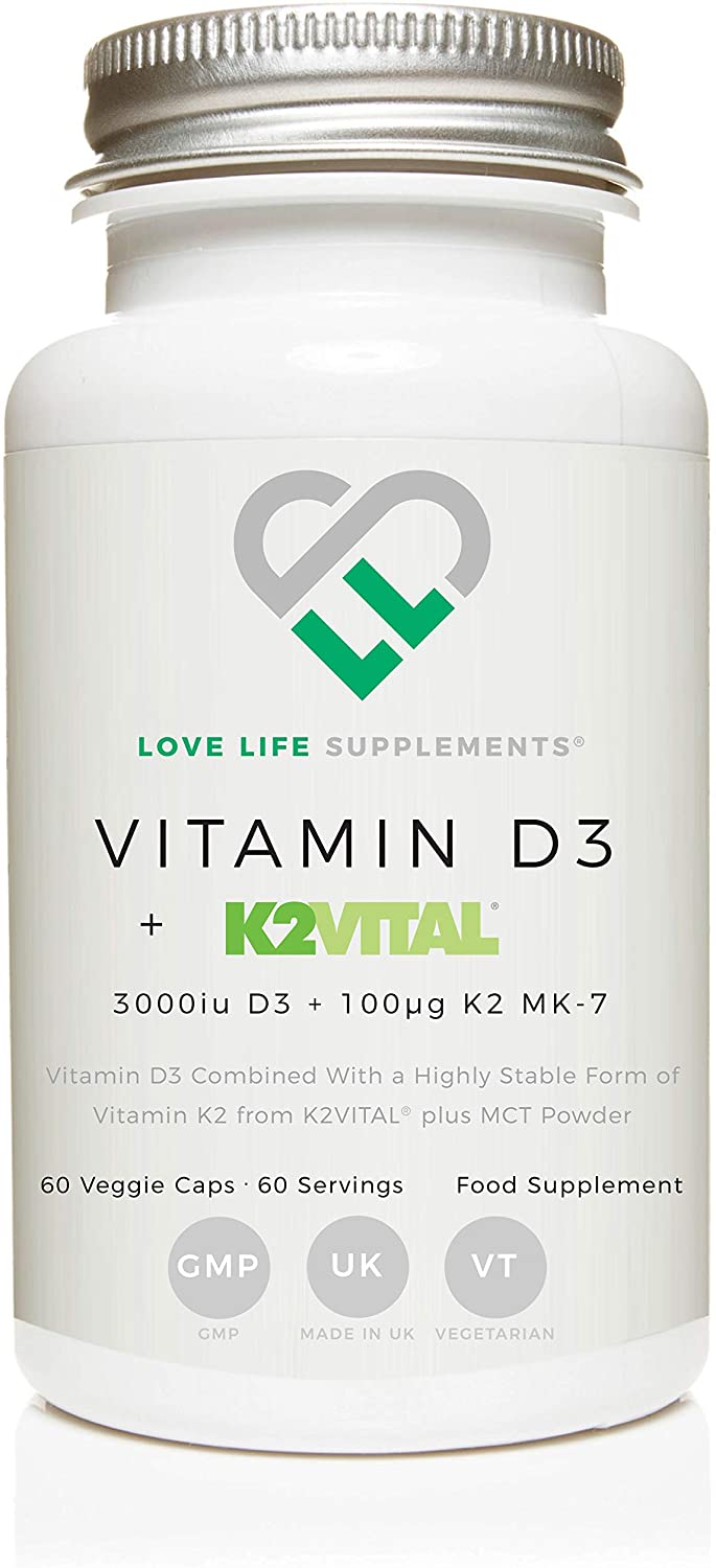 Vitamin D3 K2 and MCT Powder for Superior Absorption, 60 count (Pack of 1)