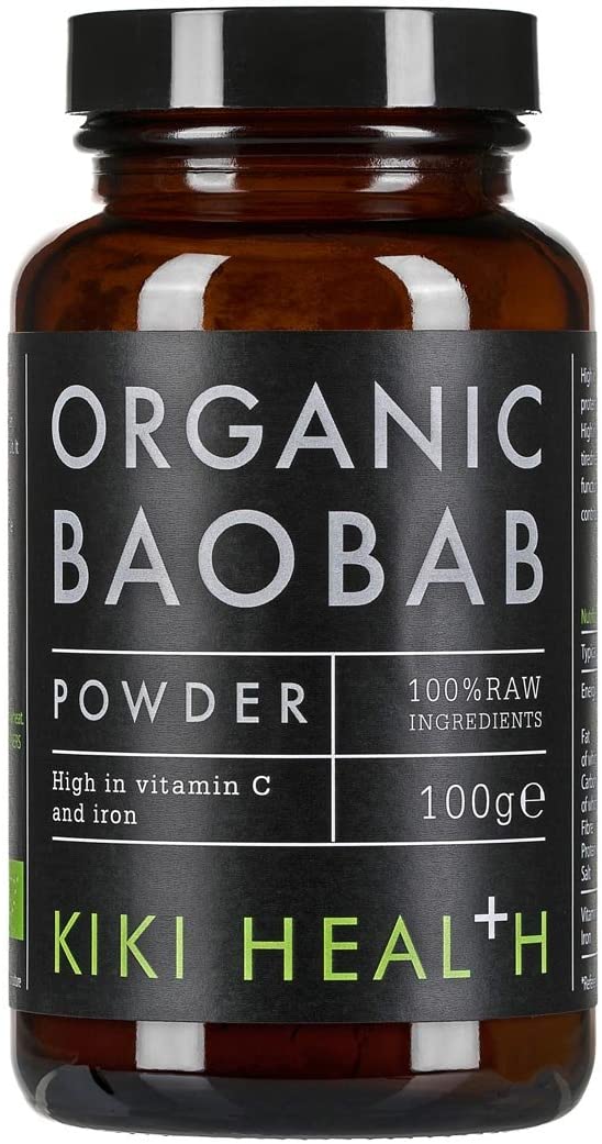 KIKI Health 100% Raw Organic Baobab Powder, Rich in Vitamin C, High Fibre & Antioxidants, Made in the UK, Vegan