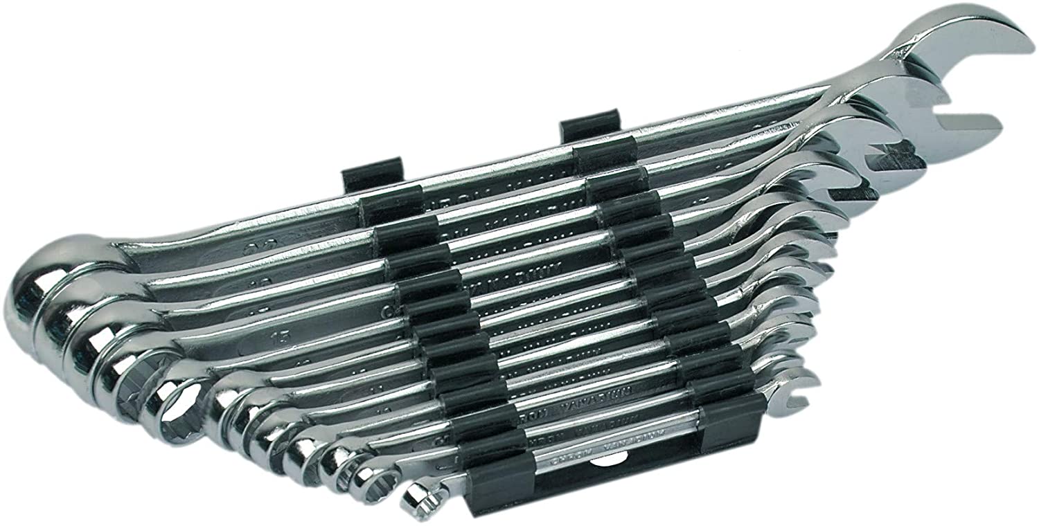 Brüder Mannesmann Wrench set, 12-piece, DIN 3113, chrome vanadium steel, 6-22 mm, Black / Silver