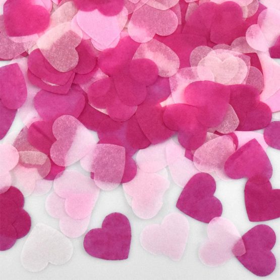HQdeal 6000 Pieces Hearts Confetti, Paper Confetti, Tissue Confetti, Red Heart Table Confetti for Balloon, Engagement,Baby Shower, Wedding Party Decorations (Light Pink, Pink, Rose Pink)
