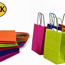 Paper Shopper with Twisted Paper Handle, Assorted Colours, 15x8x20, Pack of 25