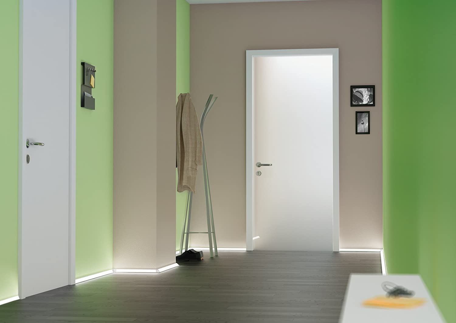 Paulmann 70262 Delta Profile with Diffuser for LED Strips 1 m Illuminated skirting Board anodised Aluminium Satin Aluminium/Plastic Illuminated Edging - Image 2
