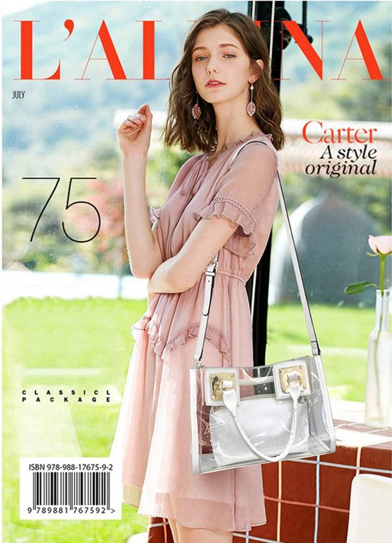 Segater® Clear Crossbody Handbags,Women's Small Tote Beach Bag Fashion Clear Jelly Handbag Top Handle Shoulder Bag Transparent Purse - Image 2