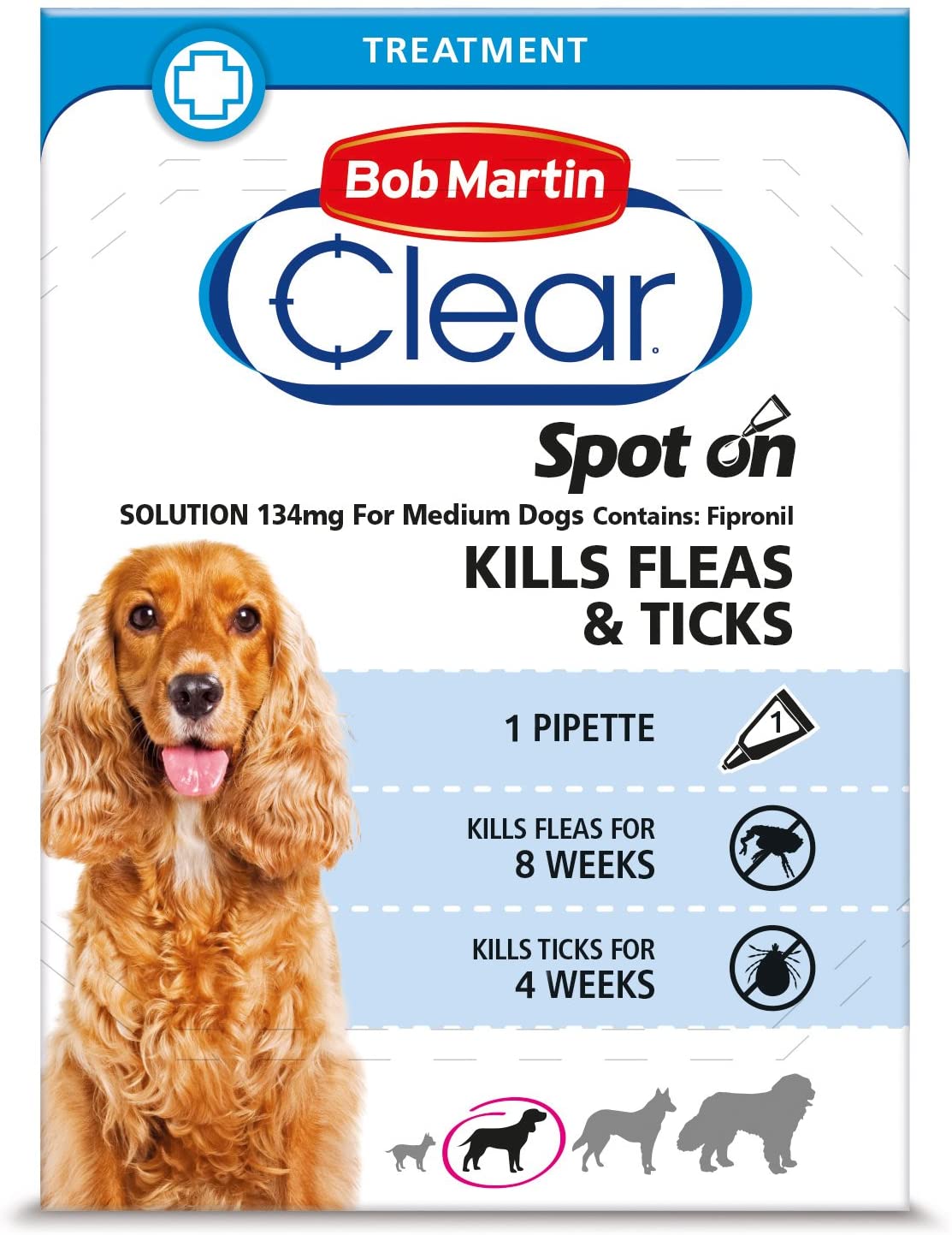 Bob Martin Clear Spot on Pipette for Medium Dogs Fleas and Ticks Treatment - Image 2