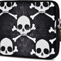 Amzer Skull Cross Bones Design Neoprene Soft Sleeve for Up to 10.5 inch Tablet