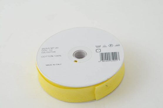 Inastri 25/5/5 mm Cotton Bias Binding, Yellow - Image 3