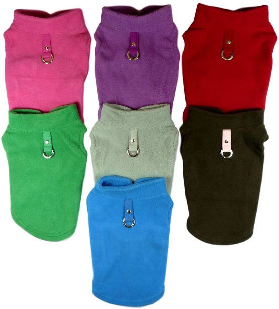Cara Mia Dogwear Dog Fleece Harness Vest Jumper Sweater Coat for Small Breed Dogs, (Medium, Purple) - Image 3