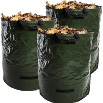 Invero Pack of 3 Heavy Duty Garden Reusable Waste Bags 120L Waterproof Refuse Sacks Ideal for Leaves, Grass Cuttings, Weeds & Other Waste (70 x 45cm)
