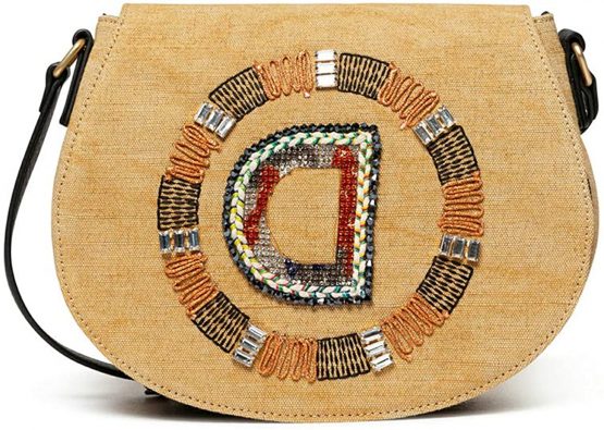 Desigual Women's Bols_Brown Sugar Rigali Shoulder Bag White (Natural)