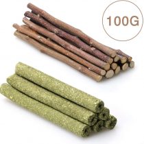 Hamster Chew Sticks Toys, 100% Natural 100g Apple Branch Timothy Sticks Pet Chew Toys, Suitable for Rabbits, Chinchillas, Guinea Pigs, Hamsters Teeth Chewing(100G)