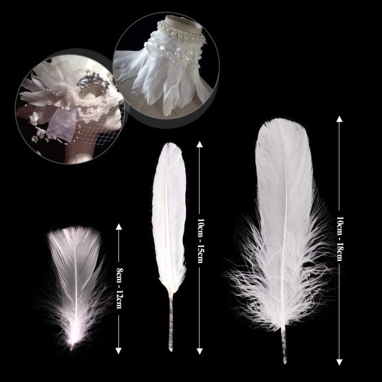 Feather for Crafts, 250 Pcs White Feathers Natural Goose Feathers for DIY Dream Catchers/Earrings/Wedding Party Decorations (3 Sizes) - Image 2