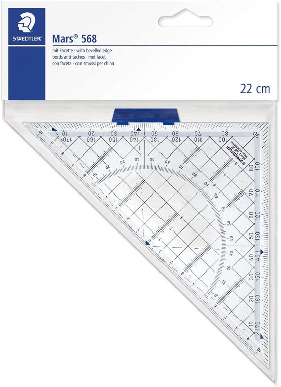 Staedtler 568 35 22cm Mars Geometry Set Square with Grip