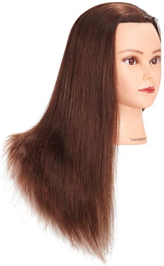 Traininghead 20-22″ Mannequin Head With 100% Human Hair Hairdressing ...