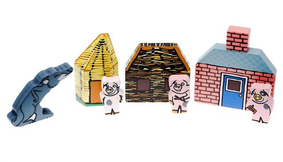 Yellow Door YD0112 Three Little Pigs Wooden Character Set