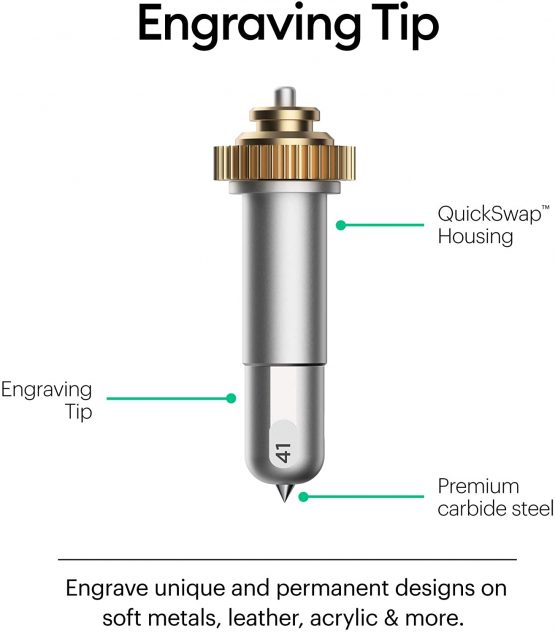 Cricut 2006978 Engraving Tip + QuickSwap Housing, Multicolour, Blade - Image 4