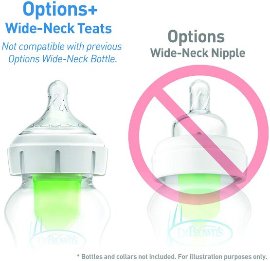 Dr. Brown’s Natural Flow Options+ Baby Bottle Teats, Level 4, Wide-Neck - Image 2