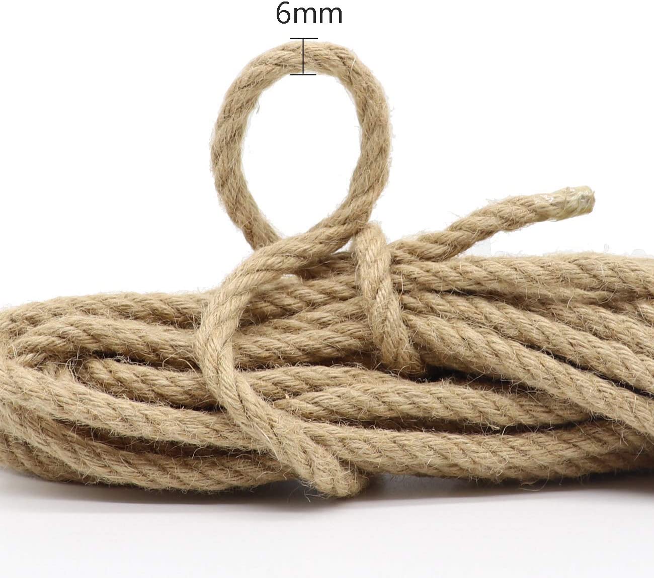 KuTi Kai Natural Hemp Cord Ropes and Strong Jute Rope Sash,Multi Purpose Utility Sisal Twine Rope (6mm-10M(32ft)) - Image 2