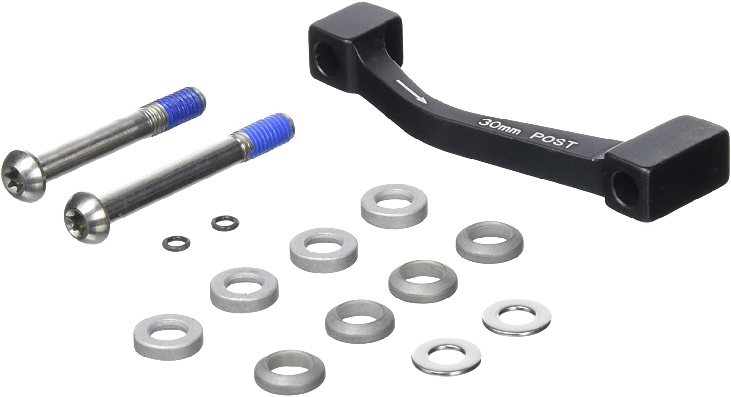 Avid Post Bracket XX 30 P (Rear 170) Including Titanium T25 Caliper Mounting Bolts (CPS ), Black, 30 mm