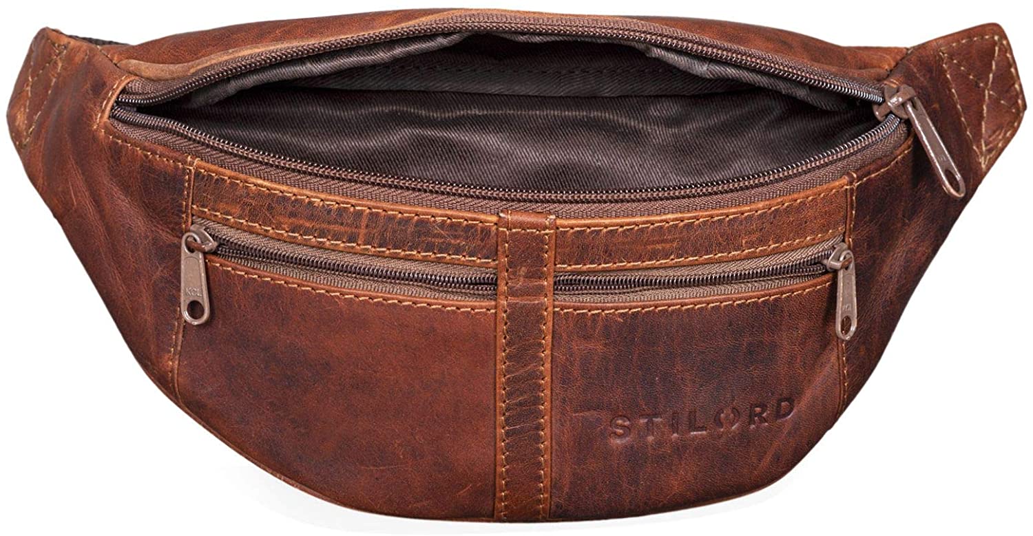 STILORD "Echo" Vintage Bum Bag Leather Pouch Fanny Pack for Men and Women 7 Inch, Genuine Leather, Vintage Design - Image 3