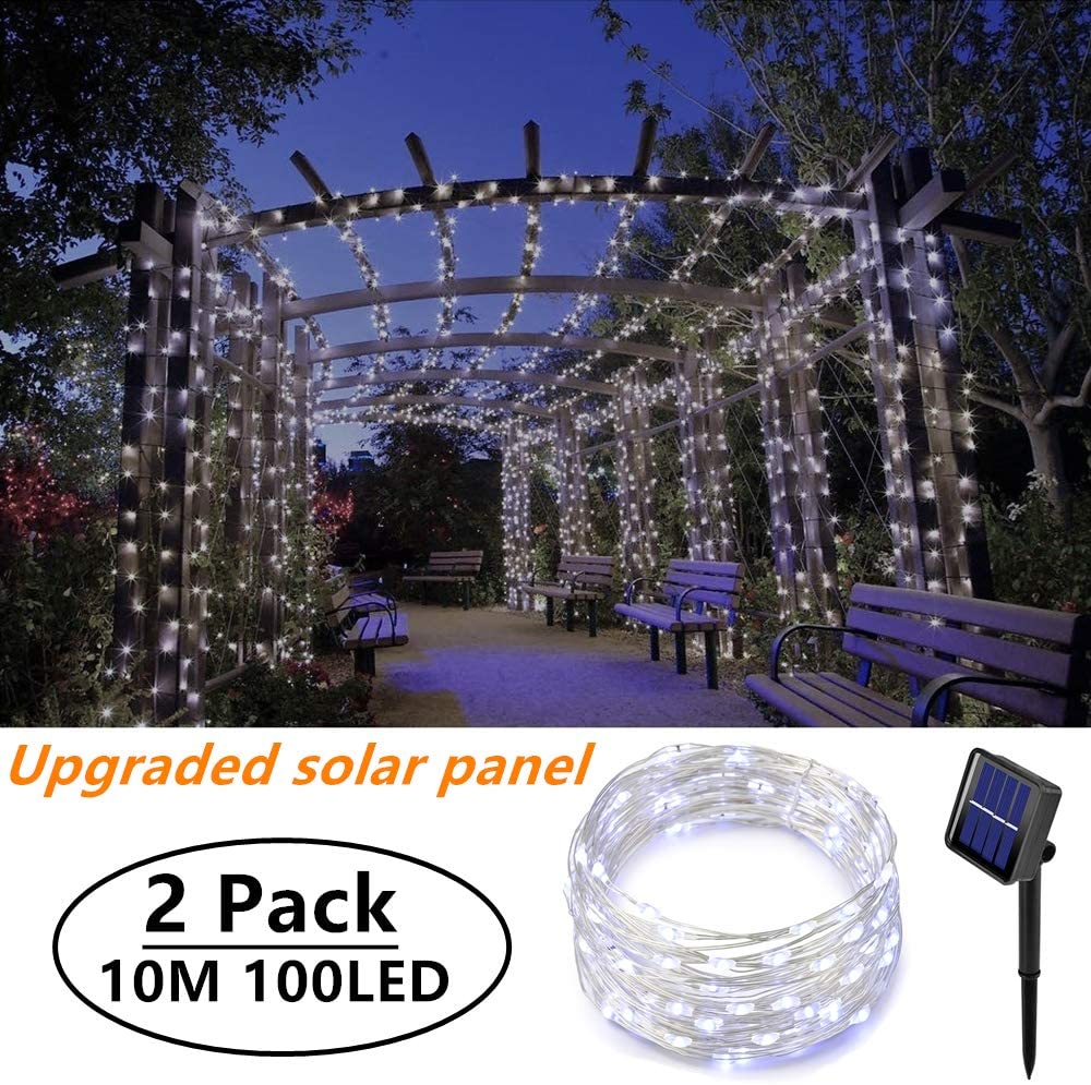 ooklee Solar Powered String Lights,Solar Fairy Lights,10 Meters/ 33Ft 100LEDS / 8 Modes,Waterproof Copper Wire Lighting for Indoor Outdoor