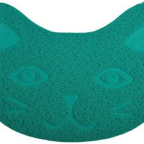 DM Small Cat Litter Tray Debris Catcher Mat,Kitty Scatter Control Rug, 40 * 30 cm,4 Colours Available (Turquoise)