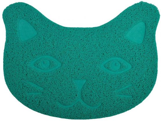 DM Small Cat Litter Tray Debris Catcher Mat,Kitty Scatter Control Rug, 40 * 30 cm,4 Colours Available (Turquoise)