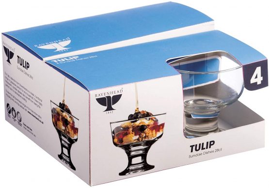 Ravenhead Tulip Sleeve of 4 28cl Sundae Dishes, Multicolour - Image 2