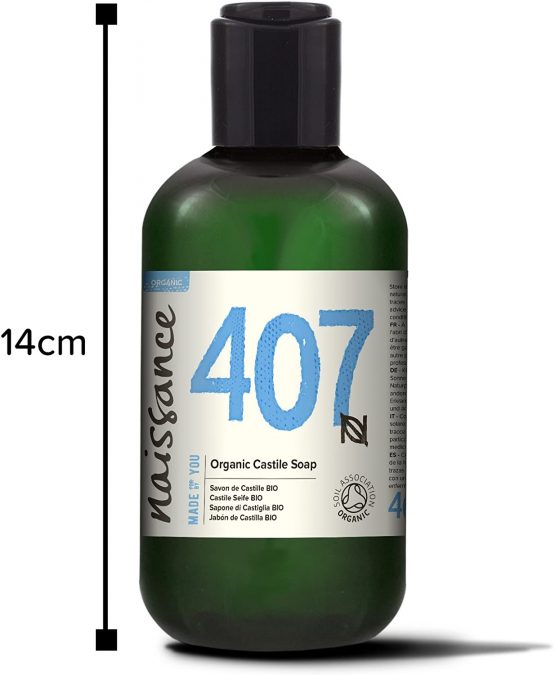 Naissance Natural Certified Organic Fragrance Free Liquid Castile Soap (no. 407) 250ml - Vegan, SLS and SLES Free - Image 3