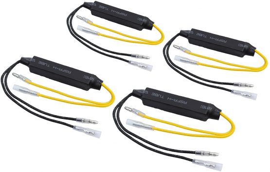 Justech 4PCS 12V Motorcycle LED Flasher Turn Signal Indicator Resistor Adaptor Universal for Motorcycle Motorbike Scooter Quad Off Road