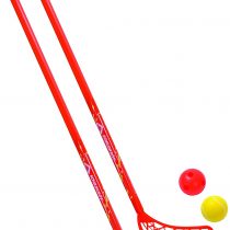 Schildköt Funsports Fun Hockey Set, 2 Hockey Sticks, 2 Balls diameter 70cm, 970135, Red