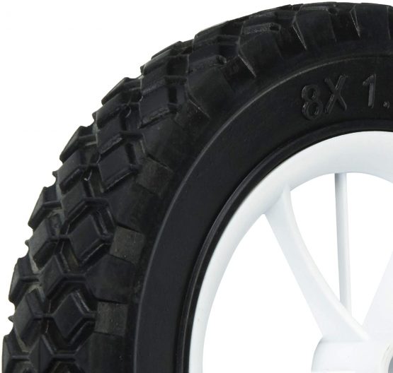 Shepherd Hardware 9613 8-Inch Semi-Pneumatic Rubber Replacement Tire, Plastic Wheel, 1-3/4-Inch Diamond Tread, 1/2-Inch Bore, White - Image 2