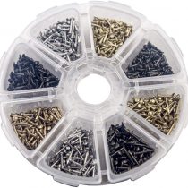 newlng M2 M2.5 Small Screw Phillips Flat Head Cross Wood Screws Self Tapping Screw Dssortment Cabinet Multifunctional DIY Micro Fasteners Screw Set Gold 1200PCS