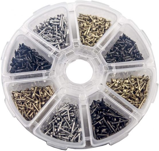 newlng M2 M2.5 Small Screw Phillips Flat Head Cross Wood Screws Self Tapping Screw Dssortment Cabinet Multifunctional DIY Micro Fasteners Screw Set Gold 1200PCS