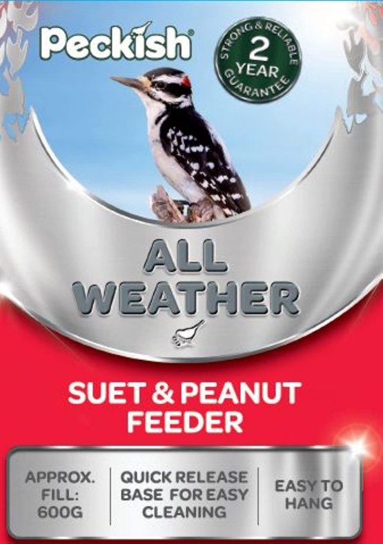 Peckish All Weather Suet and Peanut Metal Bird Feeder - Image 2