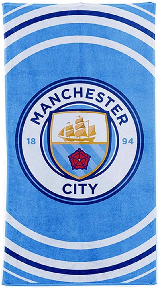 MCFC Giant Manchester City Football Crest Beach Towel (100% Cotton & 70cm x 140cm) - Image 2