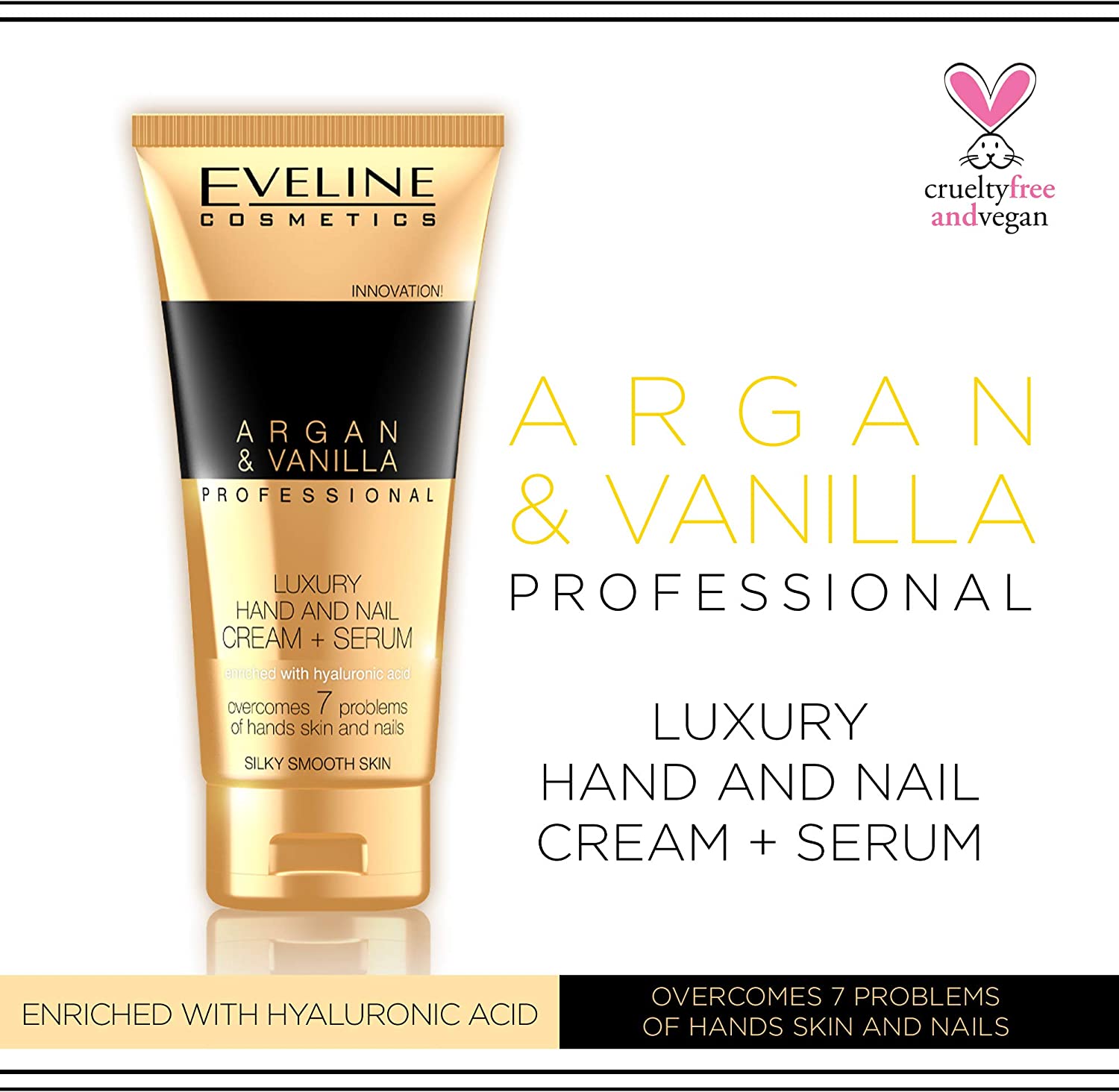 Eveline Cosmetics Argan&Wanilla Luxury Hand & Nail Cream Serum with Rich Nourishing Complexβ’, Argan & Vanilla - Image 2