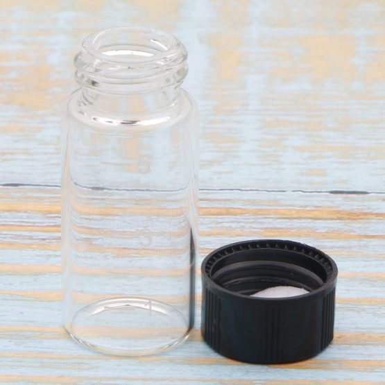Unxuey 14pcs 5ml (1/6 Oz) Mini Clear Graduated Glass Vials Sample Screw Cap Bottles with Scale Transparent Lab Vials - Image 3