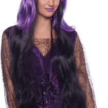 Folat 26750 Witch Wig Purple-Black long Hair, Multi Colors