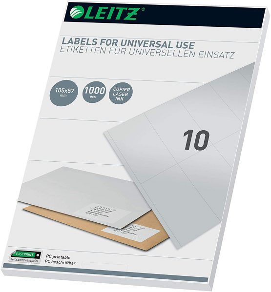 Leitz 61750001 Universal PC Labels 105 x 57 mm White
