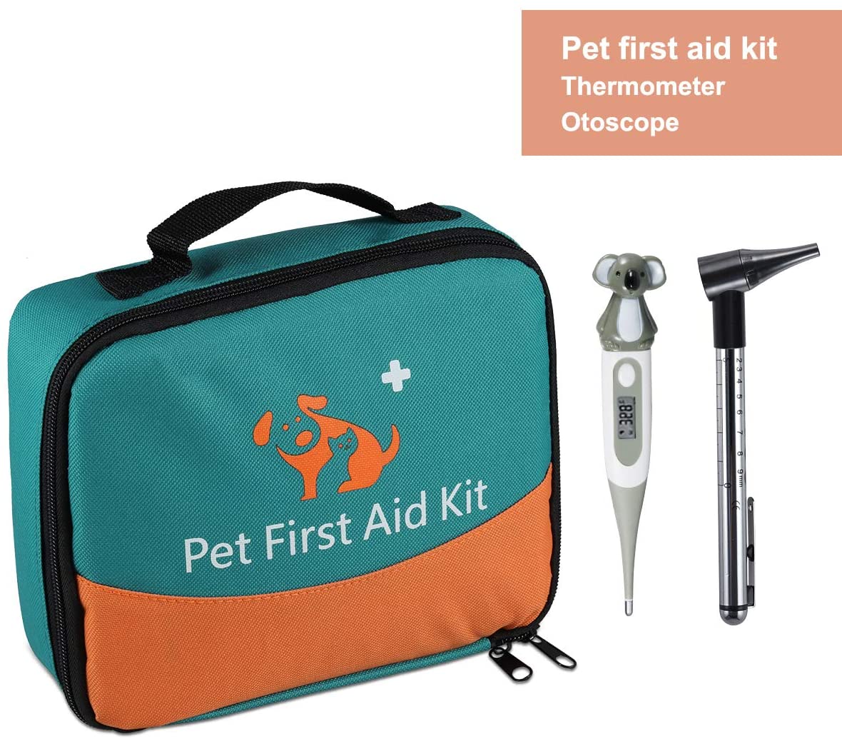 Pet First Aid Kit, Veterinary First Aid Bag for Dog Cat, Rabbit, Animal, with Otoscope