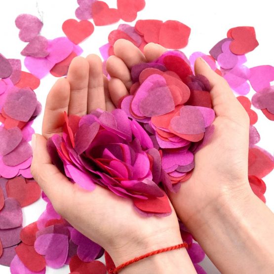 HQdeal 6000 Pieces Hearts Confetti, Paper Confetti, Tissue Confetti, Red Heart Table Confetti for Balloon, Engagement,Baby Shower, Wedding Party Decorations (Light Pink, Pink, Rose Pink) - Image 2