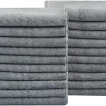Microfibre Dishcloths Ultra Absorbent Household Cleaning Cloths Reusable Dish Cloths for Kitchen Lint Free Dust Cloths 30cm x 30cm 10Pack Grey