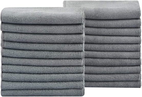 Microfibre Dishcloths Ultra Absorbent Household Cleaning Cloths Reusable Dish Cloths for Kitchen Lint Free Dust Cloths 30cm x 30cm 10Pack Grey