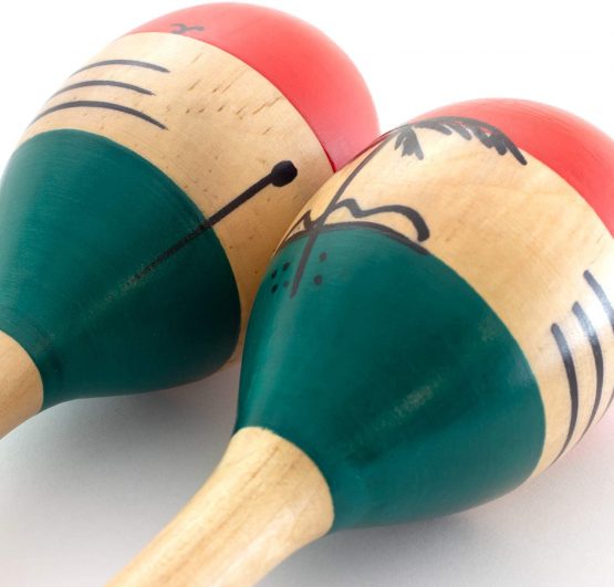 World Rhythm MAR64-NT Natural Hand Painted Wooden Maracas – Childrens Percussion Instrument, Small - Image 3
