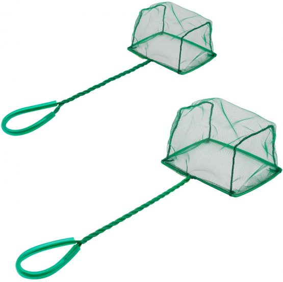 Uniclife Aquarium Net Fine Mesh Small Fish Catch Nets with Plastic Handle - Green